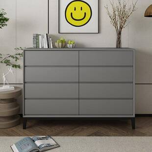 意式极简斗柜实木卧室储物柜北欧五斗橱客厅八斗柜床尾收纳抽屉柜