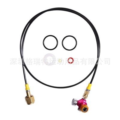 1.5m细黑管接DUO苏打瓶充气接头CGA320、G5/8螺纹苏打管