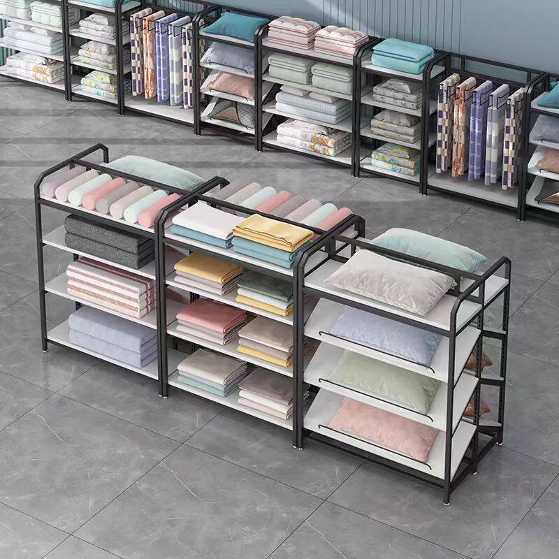 家纺店中岛架展示架床上用品陈列架沙发套被芯枕头被子四件套货架