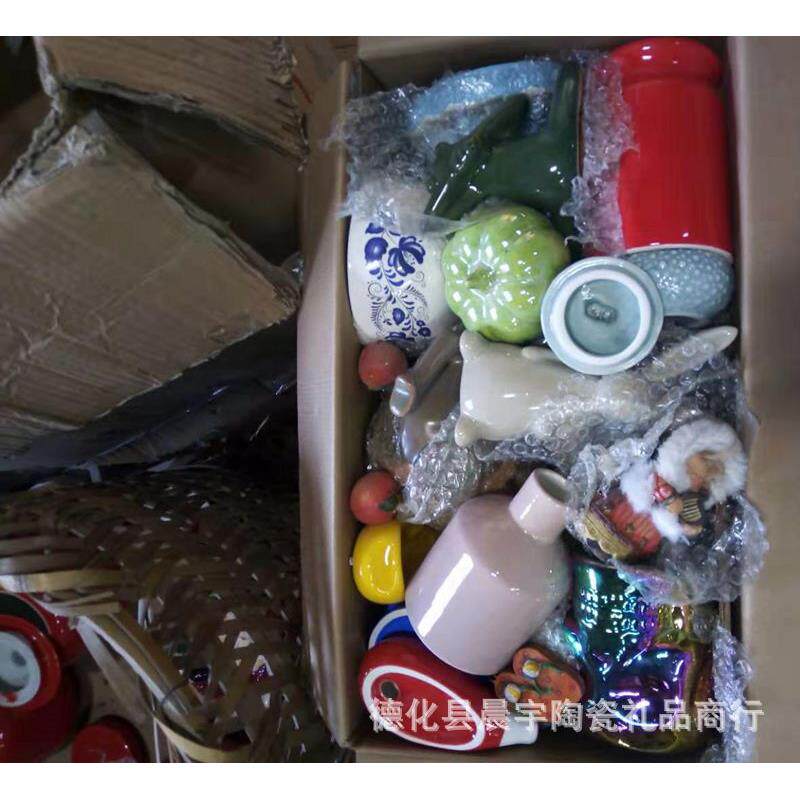 混批树脂陶瓷工艺品样品货园艺杂货套圈烟箱货地摊摆件随机发