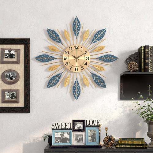钟表简约孔雀创意客厅挂钟家用装饰时钟挂墙
