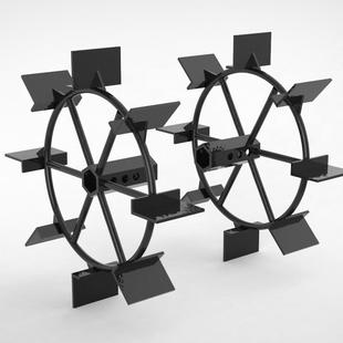 小型微耕机防滑铁轮加厚水田爬行轮旋耕机配套件起垄开沟行走轮