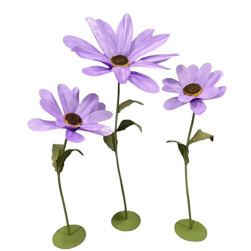 婚庆舞台大型路引摆件舞台泡沫花波斯菊立杆纸艺花装饰橱窗婚庆道