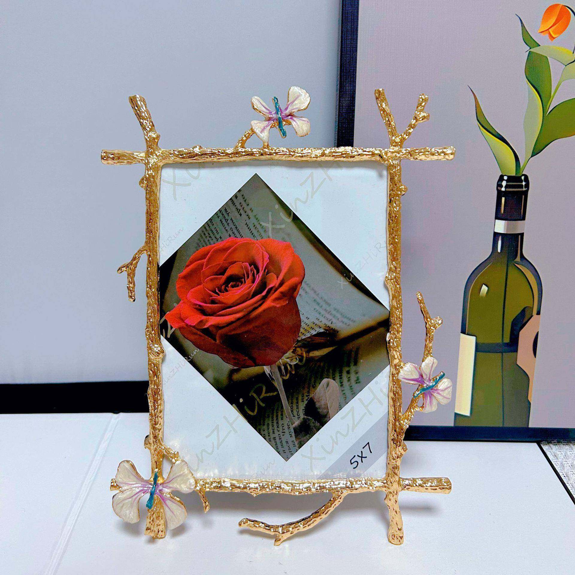 北欧创意复古相框金属金色桌面摆件家居简约装饰画框字画镜框轻奢,机械设备,其他机械设备,淘宝优惠券,粉丝福利购,淘宝优惠卷