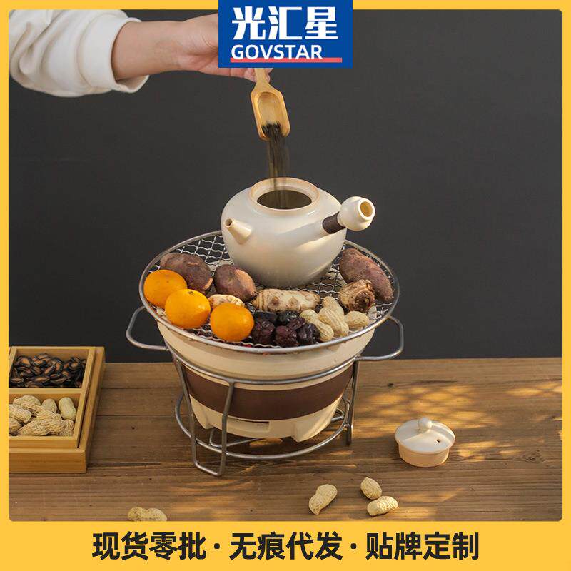围炉煮茶炭炉子炭火茶炉一套碳火室内户外烤茶炭炉炭火炉日式烤炉