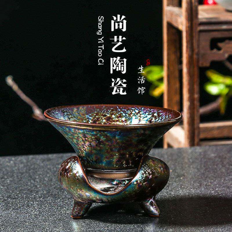 七彩茶漏过滤性超强茶漏组陶瓷茶滤过滤网过滤器青瓷茶具茶道