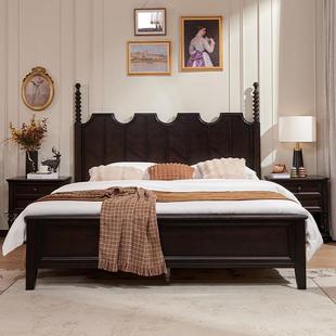 复古乡村桃花芯木1.8双人床实木床 爱丽实木床法式 FAS级桃花芯