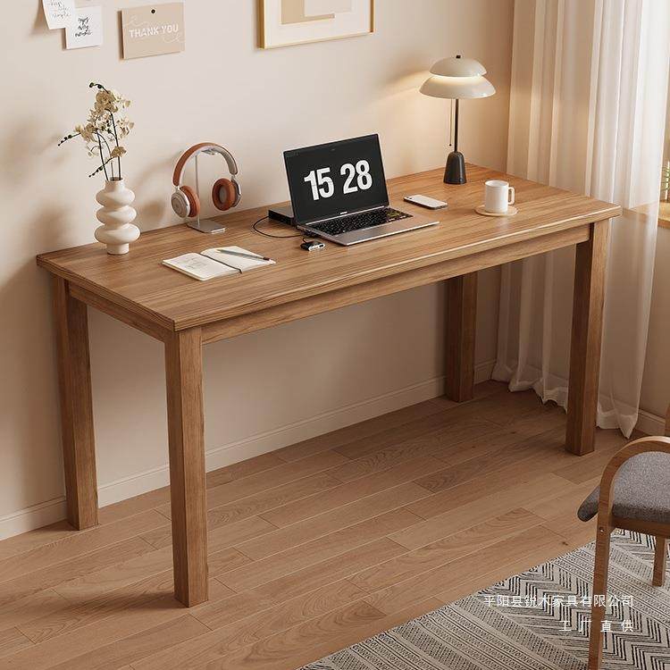 实木长条书桌靠墙窄桌子客厅大长桌家用学习桌电脑桌双人办公桌