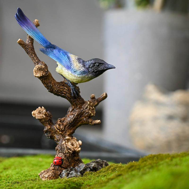 创意仿真喜鹊报喜摆件花园盆景假山造景装饰客厅玄关树枝小鸟摆设,3C数码配件,其它配件,淘宝优惠券,粉丝福利购,淘宝优惠卷