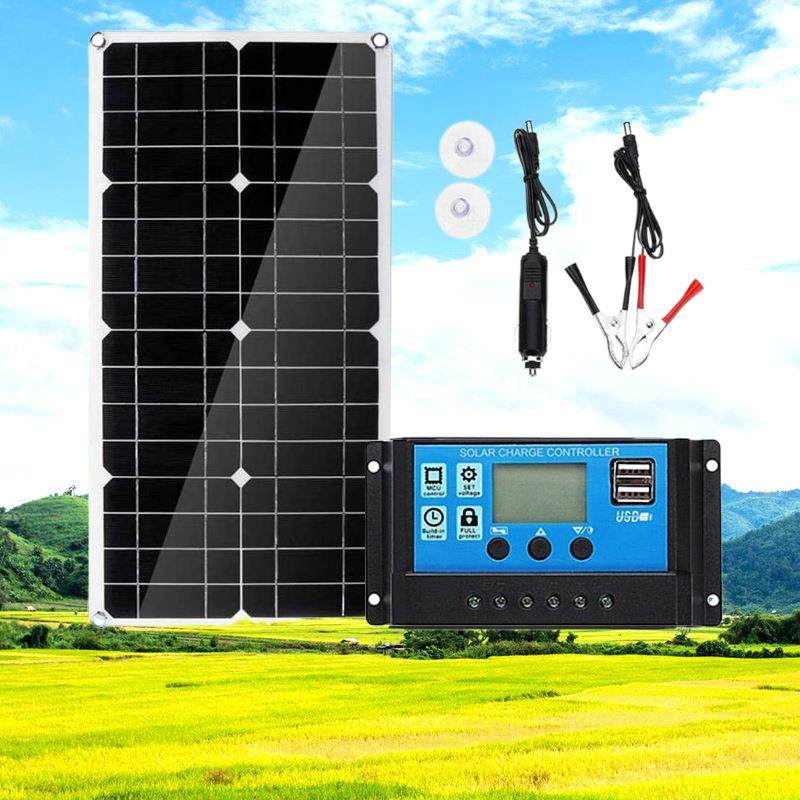 便携式25W18V光伏太阳能电池板套件车载露营房车船电池充电器