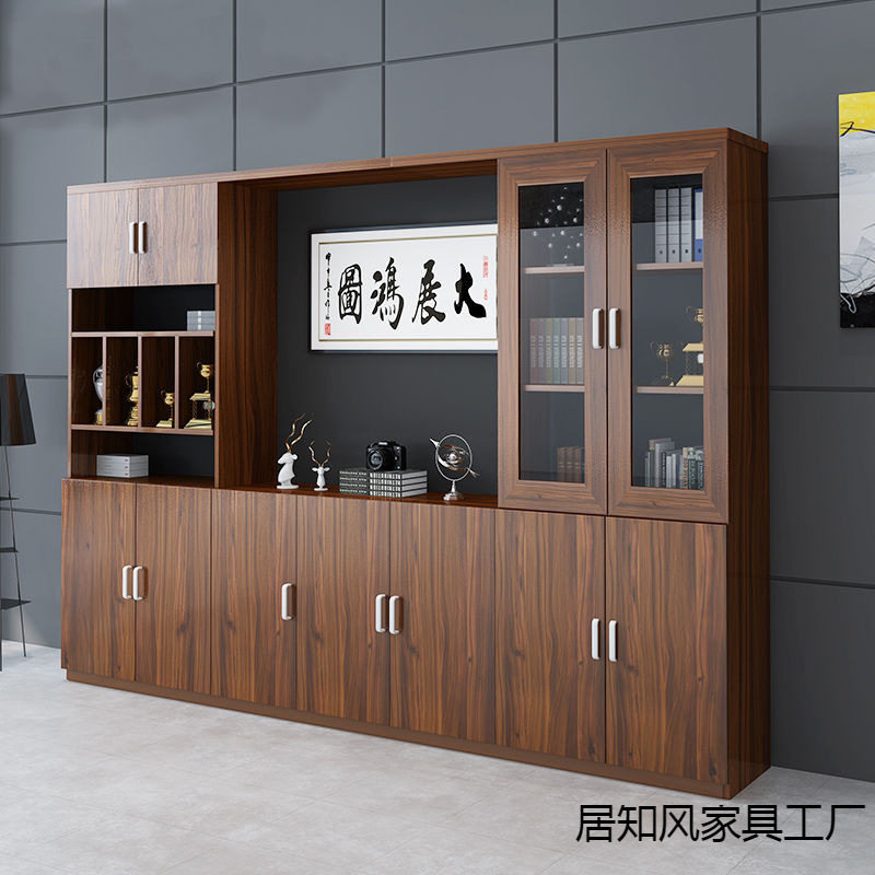 轻奢办公室办公桌储物柜办公室背景展示柜办公室文件柜资料档案柜