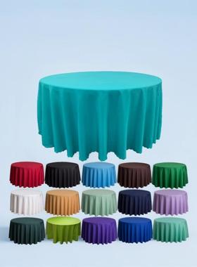 热卖120inch婚庆派对酒店宴会活动用途涤纶平纹圆形桌布