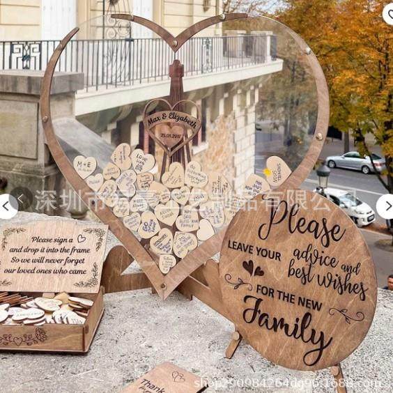 创意木质婚礼留言板爱心木片祝福心愿框签到牌婚庆派对布置装饰品,节庆用品/礼品,新娘配件,淘宝优惠券,粉丝福利购,淘宝优惠卷