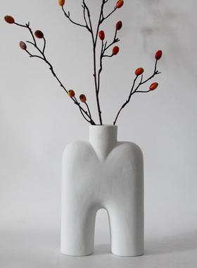 白色素GEW烧瓷花瓶摆件家居陶客装饰品板间玄样关摆厅设不规则套