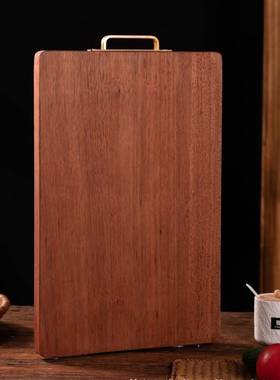 乌檀木果木砧板TF-12132家用长方整形带把手木面质菜板水蔬菜包板