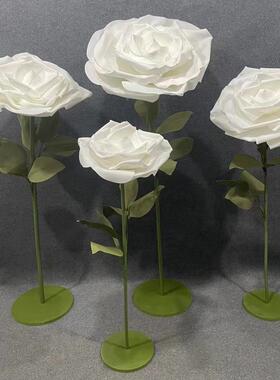 泡YDZ沫玫瑰花婚庆巨型舞台橱装道饰玫瑰具套装美陈摆件窗布头置