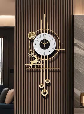 格栅挂钟2025新款创意客厅尚时钟挂代墙艺25218术轻奢表简约现静
