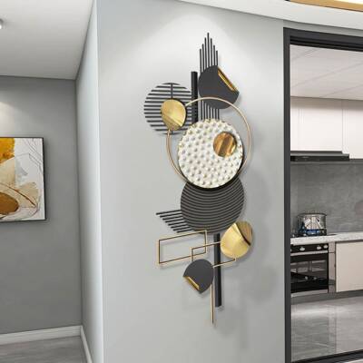 现约代简客厅铁艺壁挂奢轻沙发墙面挂件装创意餐厅墙A2771上饰装