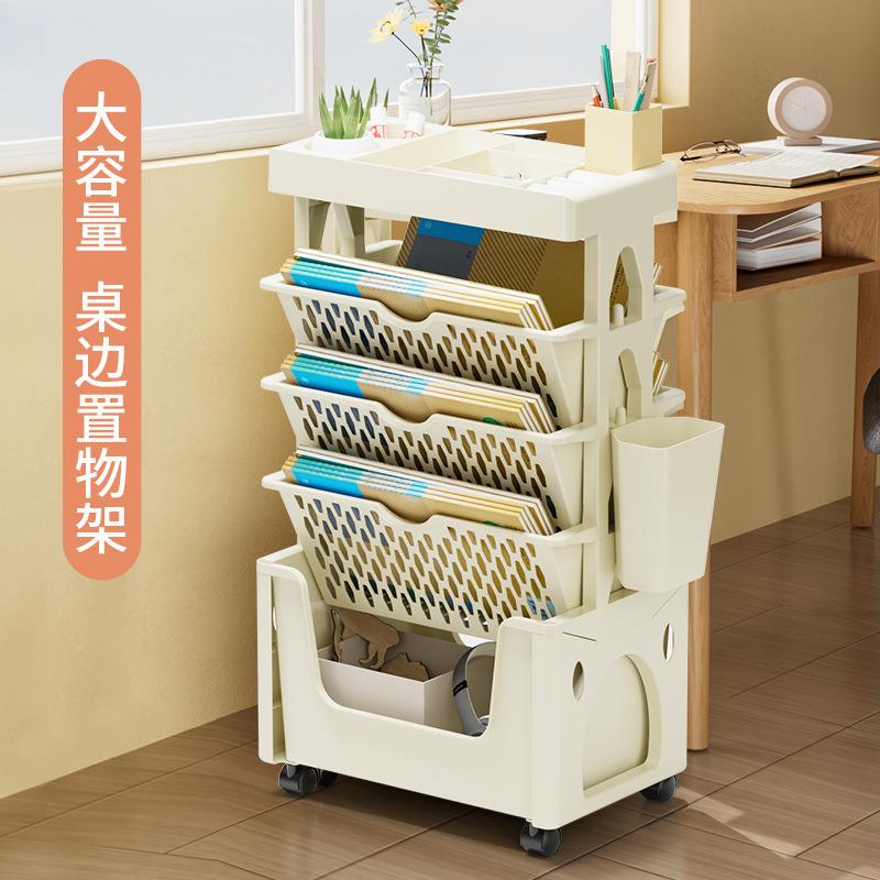 YY8003落地多层置物架移动带轮器整理房书架可学生桌收纳神厨书房