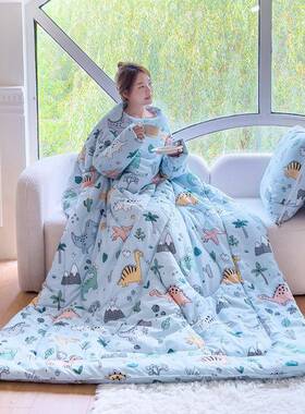 折可抱枕懒人被冬被MYA-3346看电视保可暖午休衣服车载两用叠穿冬