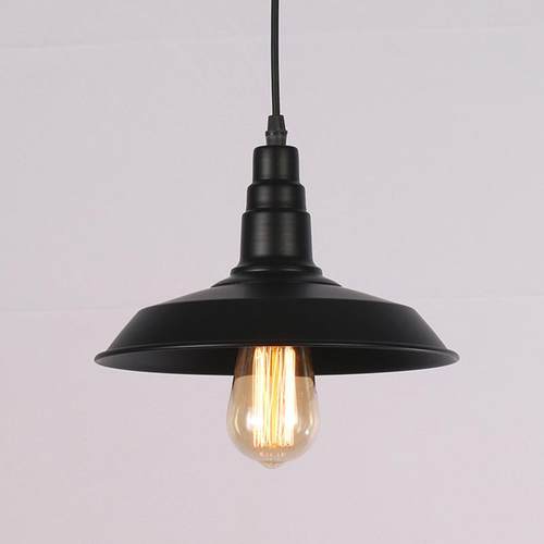 复厅古工业风黑色锅铝XL-8013材盖吊灯单头铝材咖啡酒吧烧烤店工