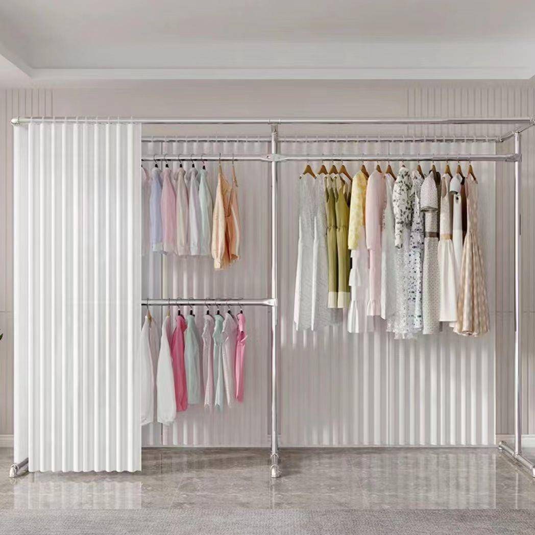 地镀锌加厚钢管晾衣架落立式室内新款室卧挂帘来水管409承重洞洞