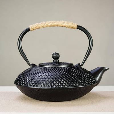 800ml铁茶壶带滤网中式煮水泡茶家用养生铸铁壶摆件饰品茶具