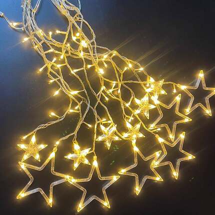 led灯串6大6小星星灯灯串装饰串灯闪动彩灯街道亮化节日装饰