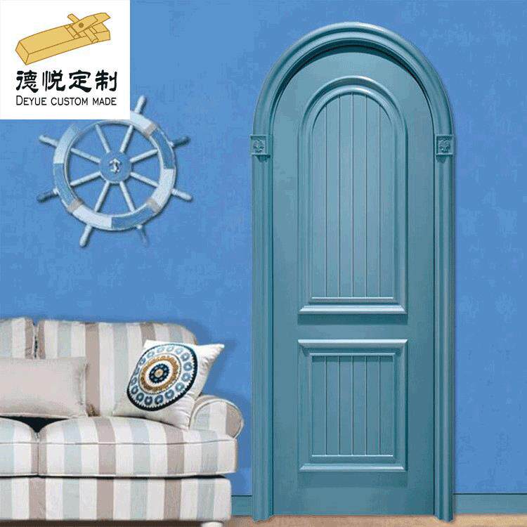 南京拱形实木门地中海弧形房门室内烤漆门卧室木门来图可订