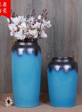 欧式乡村风格园林陶罐景观绿化种植花瓶水培植物花插花器2件套