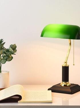 民风道具老式绿色银行台灯欧式复古书桌客厅卧室床头灯家具行家选