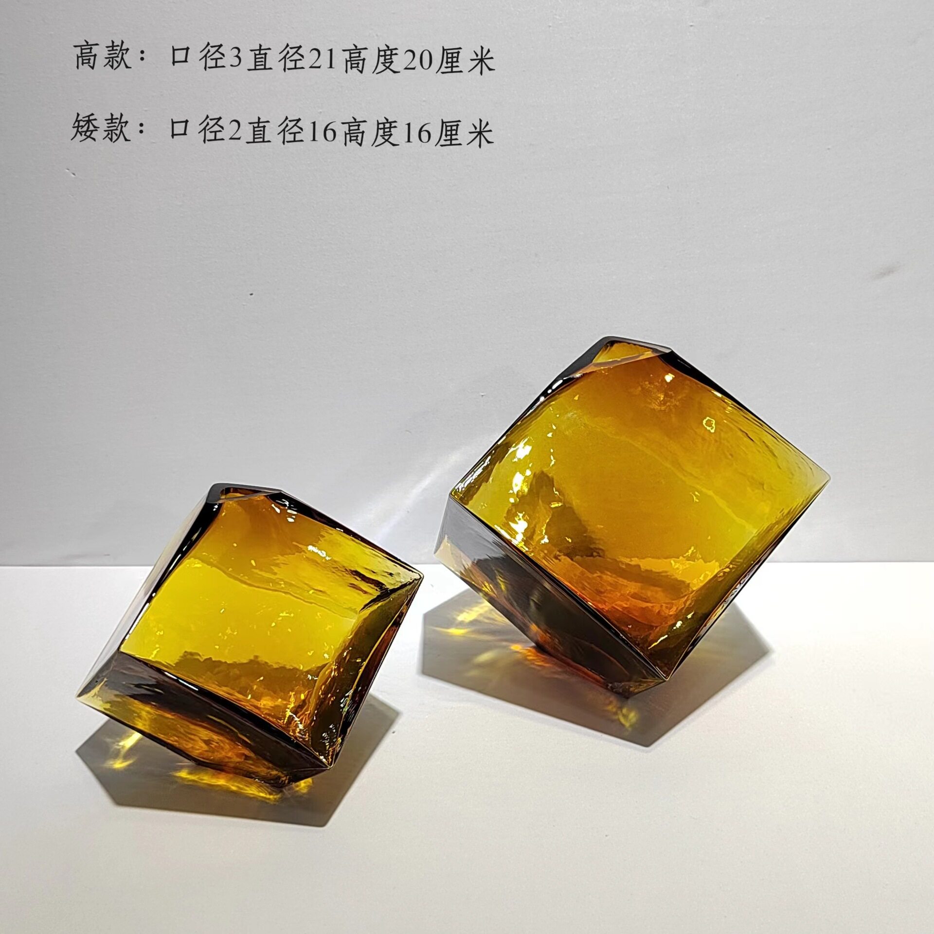 简约现代创意魔方形水培玻璃花瓶家居软装桌面插花工艺品装饰摆件