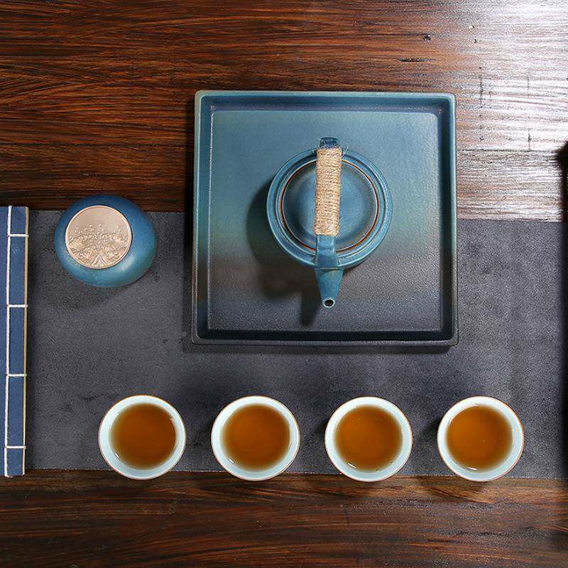 云居提具WIV梁壶旅行茶套装便携式一壶四杯功夫茶简约收纳盒念礼