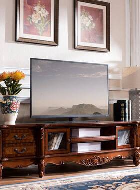 美式茶几电木墅视柜组合客厅长KTKT-004方形茶桌别带抽实屉储物茶