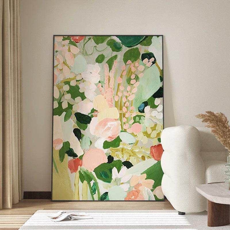 纯手绘画奶油客厅沙发油背QWE-2302风景墙饰画现代简约入户玄关装