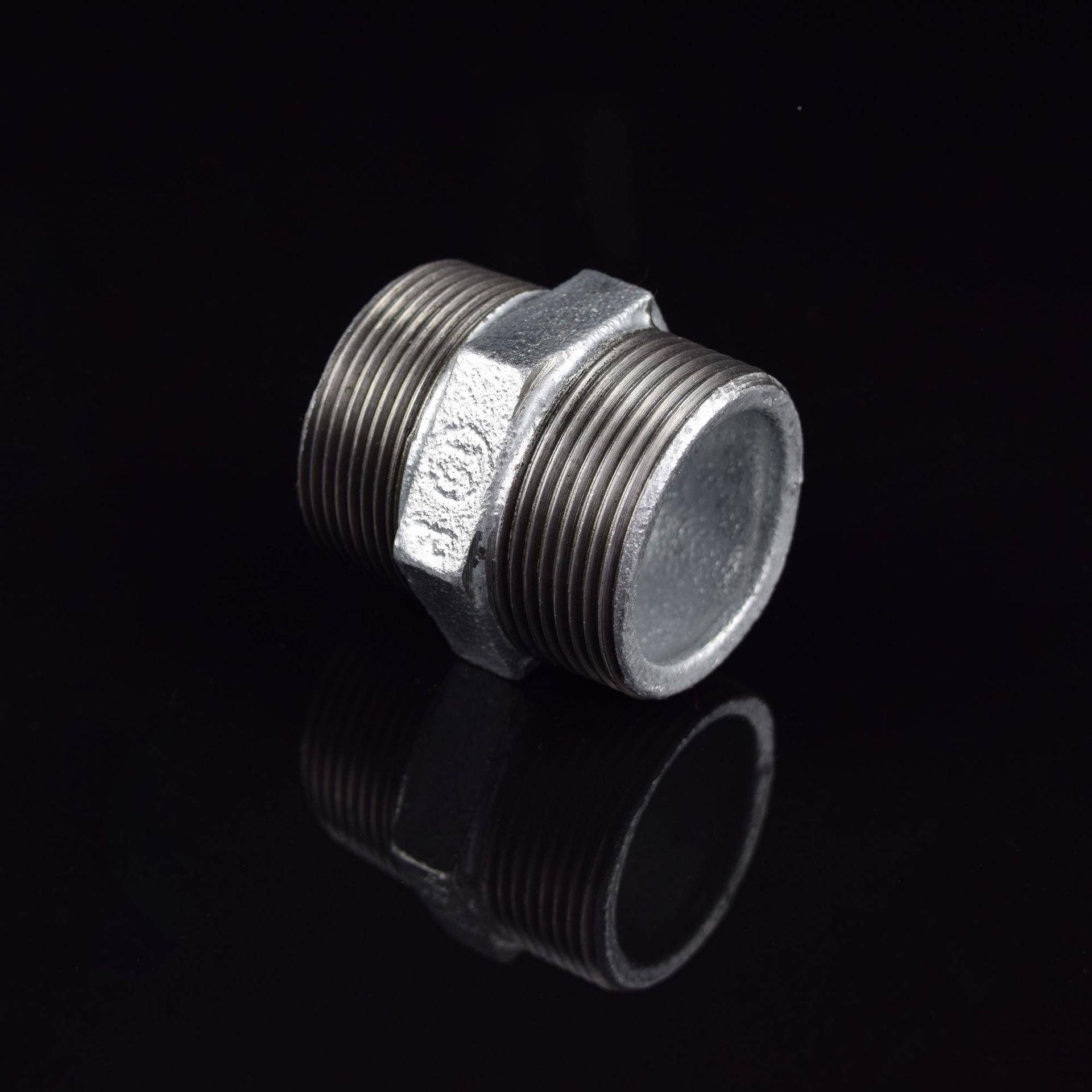 西太钢玛钢对丝管件外丝山内接头DN15/DN2谷玛镀锌配件