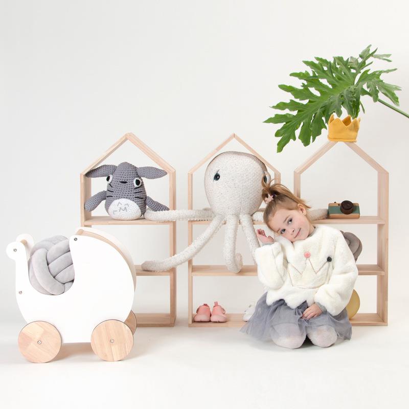 博林sin欧XHU风北儿童房小房子落地实木书架置物装架饰收纳架