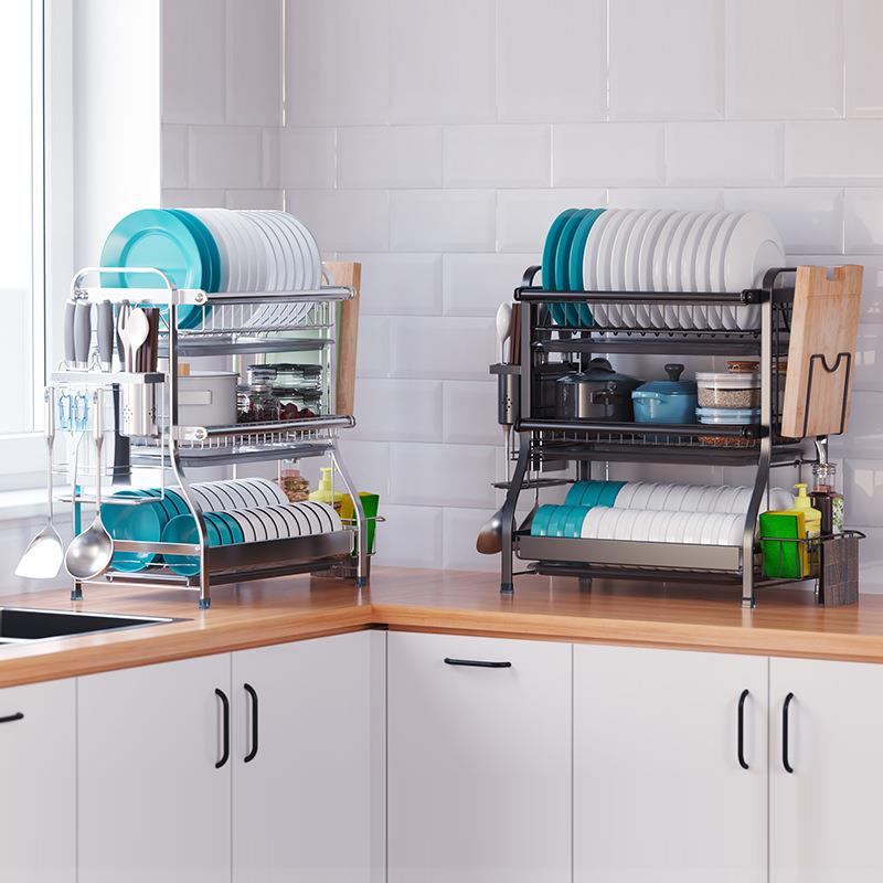 沥304不锈钢水碗架纳晾洗放碟盘收物盒台面装bj-304wd筷子家用厨