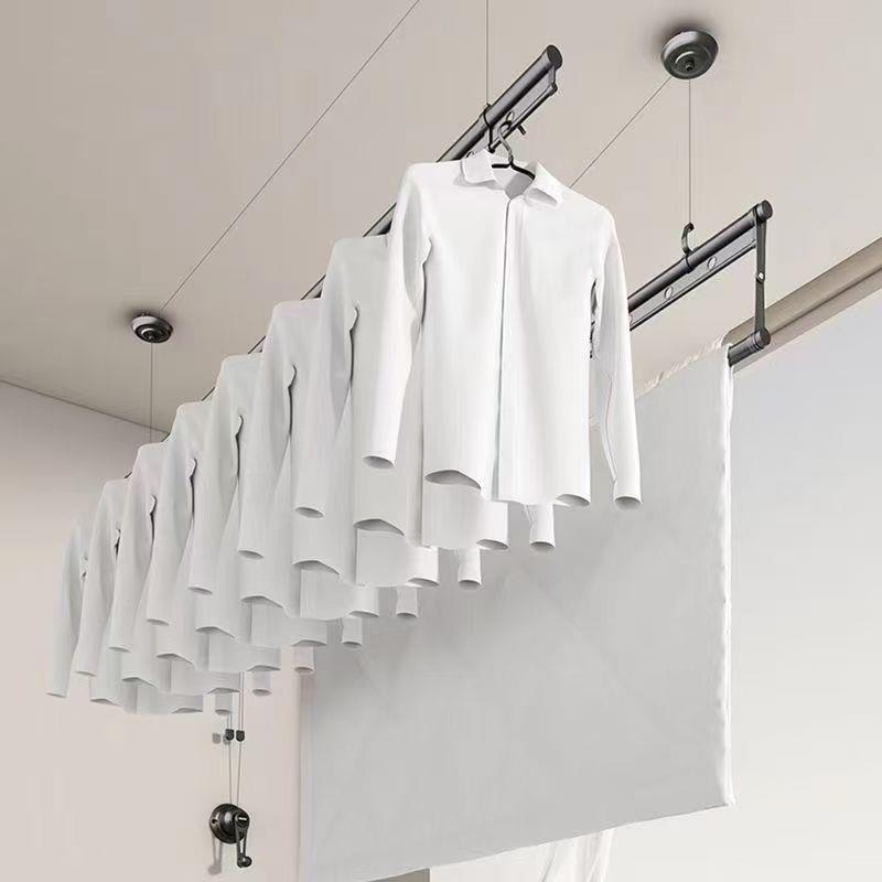 318升降晾应衣架手架摇式阳台特家用手动多杆单杆晒衣杆四杆晾被