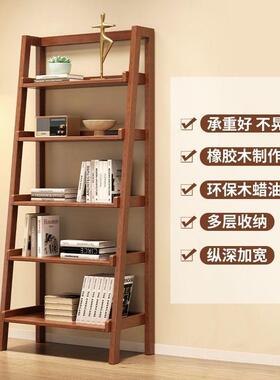 北胡桃木架全实木置物架储书简约梯形落VJP地式客厅收纳多功欧能