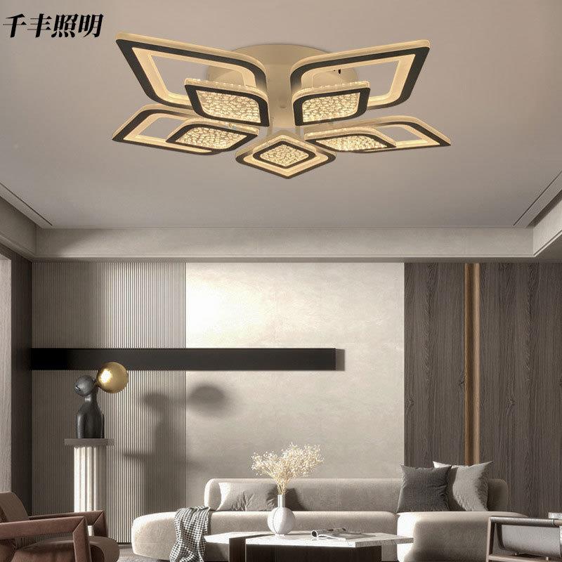 跨境307L瓣ED现花吸顶灯客厅简约代个艺术主卧室花形大气性灯具