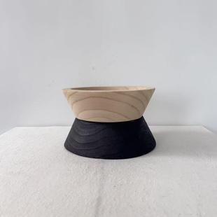 民实木锥几形托摆盘件茶木质果盘宿极简风JS 饰品收纳 z29装