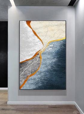 抽NTW象油画手绘玄景关装挂饰画现代轻奢走过道壁廊画客厅沙发背