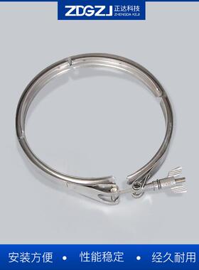 30不锈钢快冲装V型槽OIT4抱箍压沟槽接箍头双倍管管夹双备卡箍