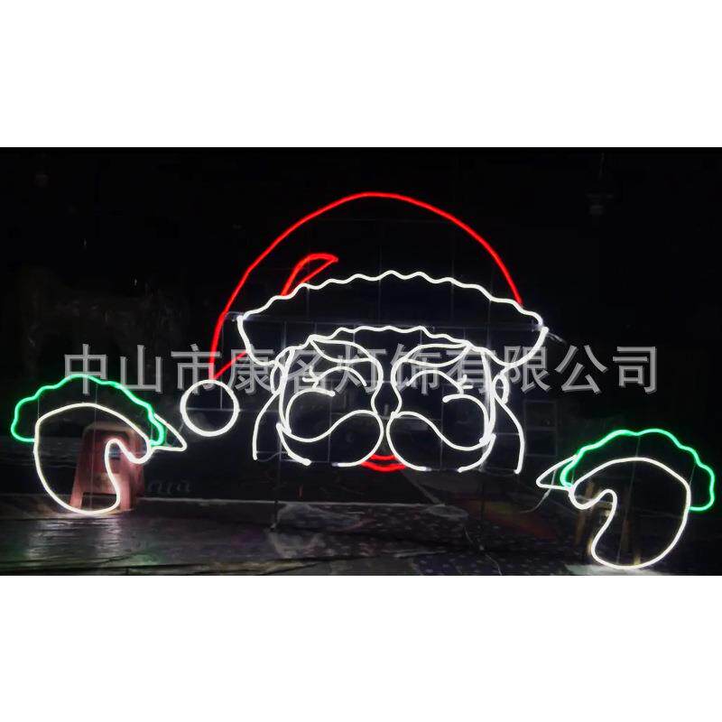 户外led造型灯双龙戏珠老人鹿子展览树立体星灯霓虹灯带发光装饰