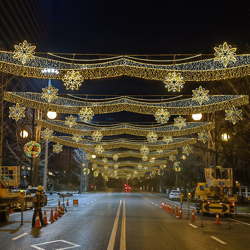 灯带铁艺led图案灯跨街灯光节造型平面墙楼装饰亮化小品灯过街灯