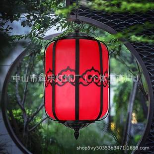 中式亭子户外屋檐吊灯红灯笼太阳能凉亭庭院大门室外别墅复古走廊