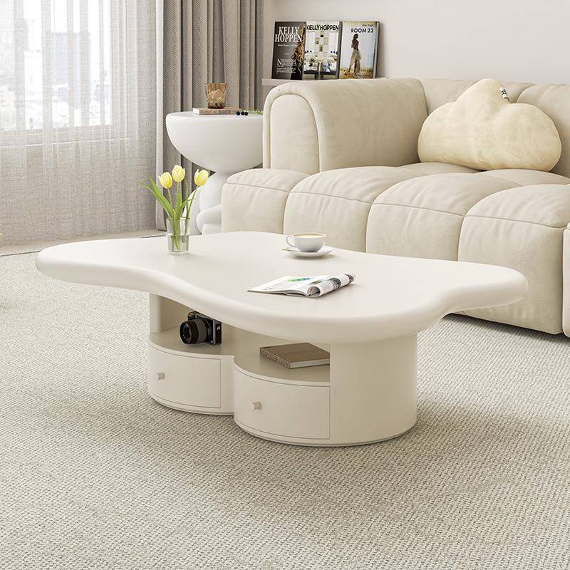 法式奶油风蝴蝶云朵茶几小户型卧室个性家居耐脏茶几组装不规则