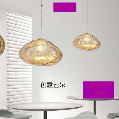 云欧创意朵玻璃吊灯简餐厅约XQL70136楼北梯酒店大堂售楼处吧台装