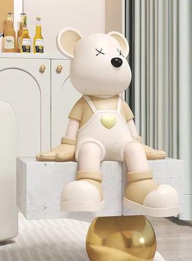 轻奢创意力坐姿暴摆件熊客厅家EPR电视柜卧室居装饰店铺门口开业